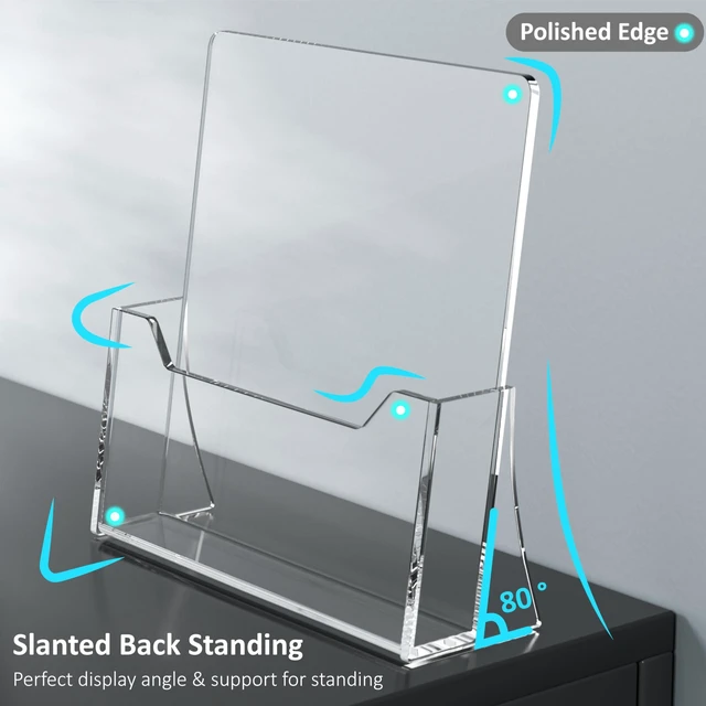 Alt view image 3 of 7 - Acrylic Brochure Holder 8.5 x 11 inch 6 Pack, Flyer Holders Display Stand Clear Plastic Displaying Literature, Magazine, Pamphlet, Booklet, Journals, Display Stand, Desk Holder, Countertop Organizer