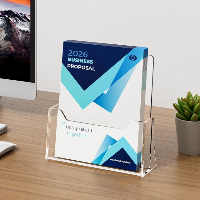 Alt view image 7 of 7 - Acrylic Brochure Holder 8.5 x 11 inch 6 Pack, Flyer Holders Display Stand Clear Plastic Displaying Literature, Magazine, Pamphlet, Booklet, Journals, Display Stand, Desk Holder, Countertop Organizer