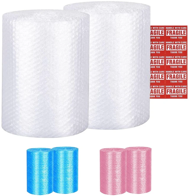 Main image of Clear Bubble Cushioning Rolls 72 FT, 12 inch width Perforated every 12 20 bonus Fragile Stickers