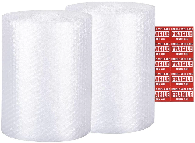 Alt view image 2 of 5 - Clear Bubble Cushioning Rolls 72 FT, 12 inch width Perforated every 12 20 bonus Fragile Stickers