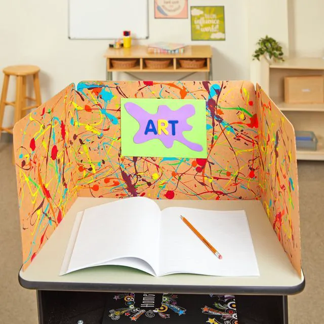 Alt view image 5 of 6 - Neon Pop Privacy Shields, Set of 12, Ages 4+, PreK+ Matte Student Desk Dividers to Enhance Focus and Reduce Distractions at School or Home