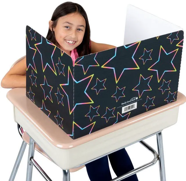Main image of Neon Pop Privacy Shields, Set of 12, Ages 4+, PreK+ Matte Student Desk Dividers to Enhance Focus and Reduce Distractions at School or Home