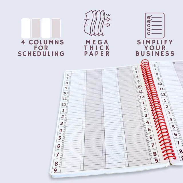 Alt view image 2 of 7 - Notebooks Appointment Book - Large 8.5" x 13.5" Undated Planner for Daily Scheduling - 4 Column Professional Daily Planner Undated for Office, Home, or Salon Use