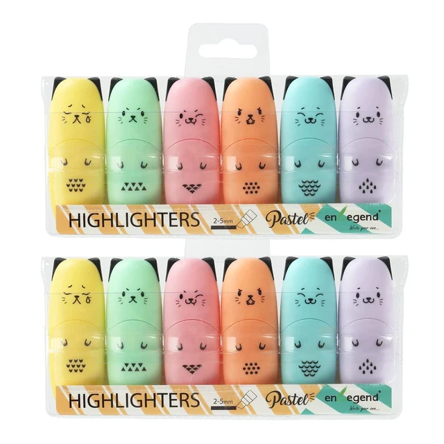 Alt view image 4 of 7 - 2 Packs Cute Animal Design Mini Highlighter Pen Assorted Colors Chisel Tip Gift Pastel Color Highlighter Marker