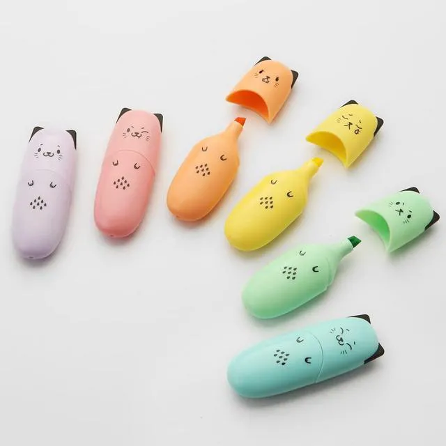 Alt view image 4 of 7 - 12 pieces Cute Animal Design Vet Tech Week Gifts Mini Highlighter Pen Assorted Colors Chisel Tip Gift Highlighter Marker - stocking stuffers for kid - kawaii stuffs