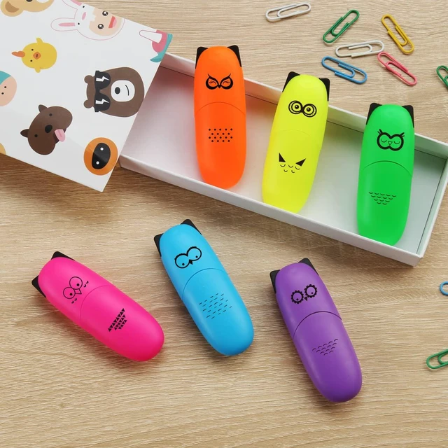 Alt view image 3 of 7 - 12 pieces Cute Animal Design Vet Tech Week Gifts Mini Highlighter Pen Assorted Colors Chisel Tip Gift Highlighter Marker - stocking stuffers for kid - kawaii stuffs