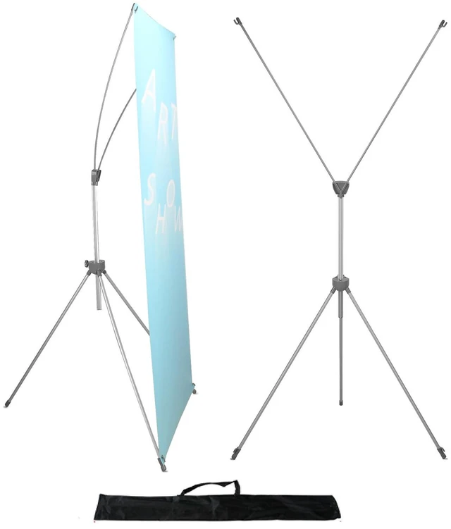 Main image of X Banner Stand Adjustable Fit Banner Size from 23"X63" to 32"X78" Portable Oxford Bag for Trade Show Exhibition Market,2 Pack
