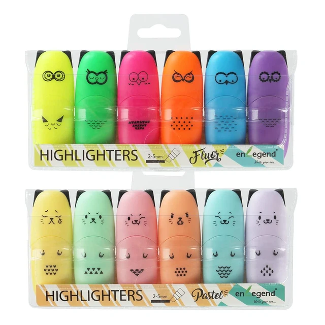 Alt view image 7 of 7 - 12 pieces Cute Animal Design Vet Tech Week Gifts Mini Highlighter Pen Assorted Colors Chisel Tip Gift Highlighter Marker - stocking stuffers for kid - kawaii stuffs