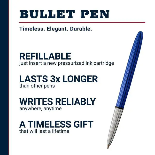 Alt view image 2 of 7 - Space Pen Blueberry Pressurized Ballpoint Bullet Pen, Gift Box Compact Size, Writes Upside Down and in Extreme Temperatures, Smooth Black Ink, Medium Point, Made in the USA