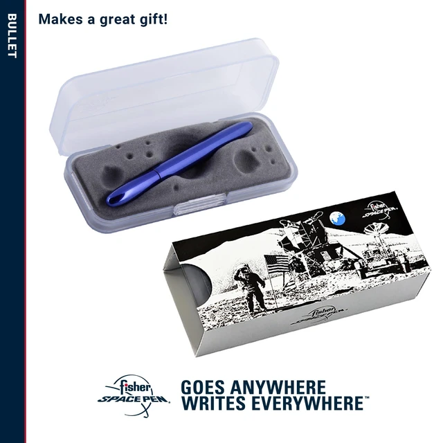 Alt view image 7 of 7 - Space Pen Blueberry Pressurized Ballpoint Bullet Pen, Gift Box Compact Size, Writes Upside Down and in Extreme Temperatures, Smooth Black Ink, Medium Point, Made in the USA