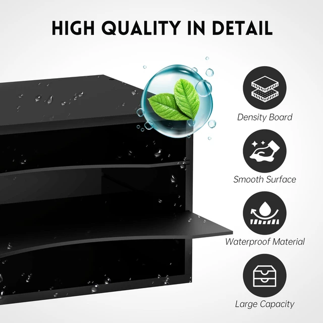 Alt view image 5 of 6 - 3 Tier Wood Desk Organizer, Mail Sorter and Paper Organizer for Desk, Black Wooden Desktop Organizer for Sorting Papers, Letters and Mails, Literature Organizer for Home Office, Classroom Organization