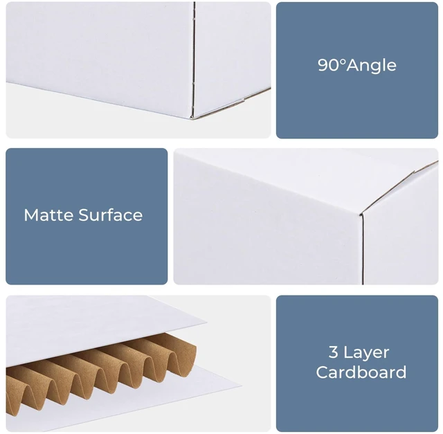 Alt view image 3 of 7 - 40 Pack 6x4x4 in Small Shipping Boxes, All White Packaging Box Easy Fold, Tape Simply, Shape Well, Single Corrugated, DIY Cardboard, Candle, Card, Gift Wrap, Small Business Packaging