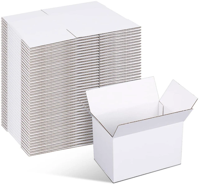 Main image of 40 Pack 6x4x4 in Small Shipping Boxes, All White Packaging Box Easy Fold, Tape Simply, Shape Well, Single Corrugated, DIY Cardboard, Candle, Card, Gift Wrap, Small Business Packaging