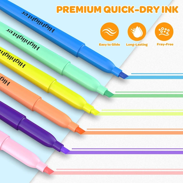 Alt view image 3 of 7 - 48 Count Highlighters Bulk - 12 Assorted Fashion Colors, Chisel Tip, No Bleed & Quick Dry, Ideal for Note Taking, Studying, School, Office, Student & Teacher Supplies