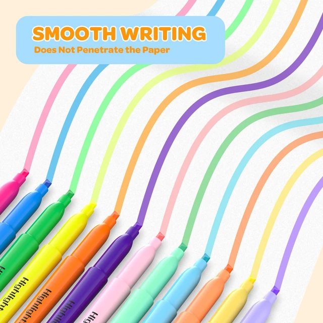 Alt view image 6 of 7 - 48 Count Highlighters Bulk - 12 Assorted Fashion Colors, Chisel Tip, No Bleed & Quick Dry, Ideal for Note Taking, Studying, School, Office, Student & Teacher Supplies
