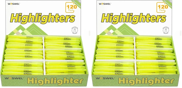 Main image of Highlighters Bulk 240 Pack Fluorescent Yellow Markers with Chisel Tip for Classroom Office Home