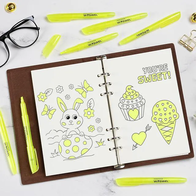 Alt view image 3 of 7 - Highlighters Bulk 240 Pack Fluorescent Yellow Markers with Chisel Tip for Classroom Office Home