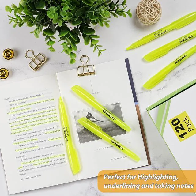 Alt view image 5 of 7 - Highlighters Bulk 240 Pack Fluorescent Yellow Markers with Chisel Tip for Classroom Office Home