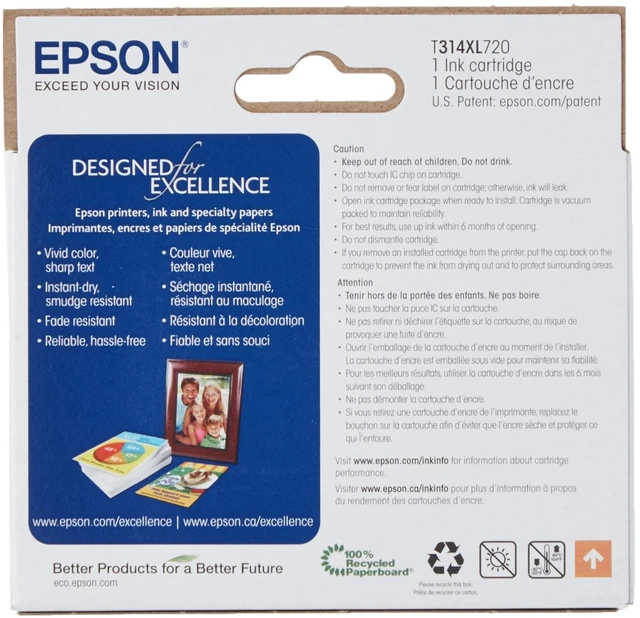 Alt view image 3 of 7 - T314 Claria Photo HD -Ink High Capacity Gray -Cartridge (T314XL720-S) for Select Expression Photo Printers (Pack of 2)
