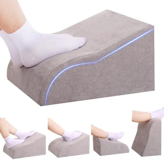 Main image of Foot Rest for Under Desk at Work, Ergonomic Under Desk Footrest with Washable Cover for Office, Home & Gaming Leg Elevation Pillow Light Gray