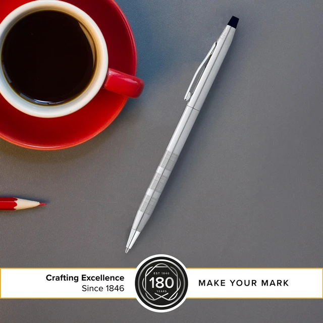 Alt view image 3 of 6 - Classic Century Diamond Cut Satin Ballpoint Pen, Black Ink Refillable Ballpoint Pen for Effortless Writing, Durable Construction, Premier Distinctive Look, Gift-Ready, Medium Point