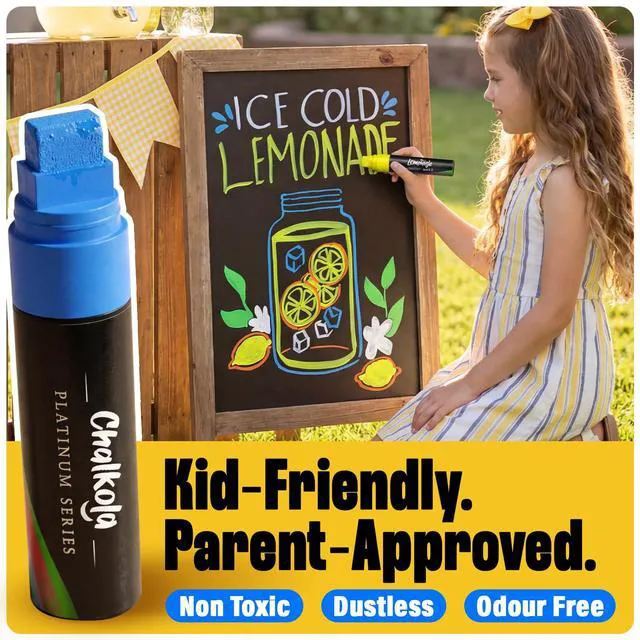 Alt view image 6 of 7 - 8 Washable Window Markers for Cars, Auto Glass, Chalkboard - 15mm Jumbo 3 in 1 Nib, 28g Ink - Liquid Chalk Markers for Blackboard, Bistro, Menu Board - Loved by Teachers, Kids, Artists, Businesses