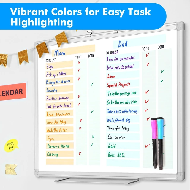 Alt view image 7 of 7 - Magnetic Dry Erase Markers, Ultra Fine Tip, 0.7mm, 12 Colors 24 Count, Extra Fine Point Thin, With Eraser, For Planning Whiteboard, Calendar Boards, Low Odor