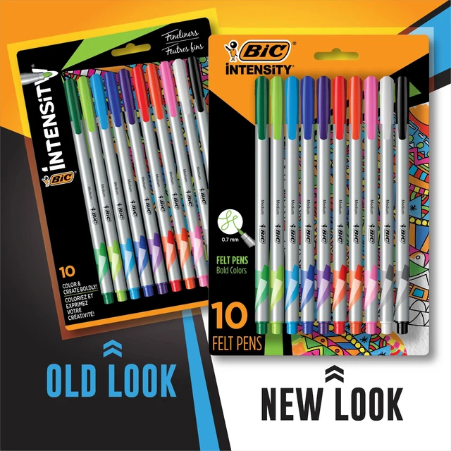 Alt view image 3 of 6 - Intensity Fineliner Marker Pens, Medium Point (0.7mm), 10-Count Smooth Application, Non-Toxic, Water Based Ink, Assorted Colors for Creative Projects, Sturdy Metal Nib for Durability