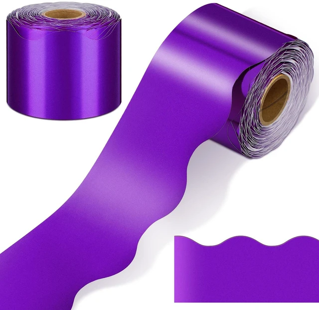Main image of 65.6 Ft Scalloped Bulletin Board Borders Decor,Purple Scalloped Trim for Classroom Displays, Learning Spaces, Decorative Strips, Ideal for Teachers, School Decor Enhancement