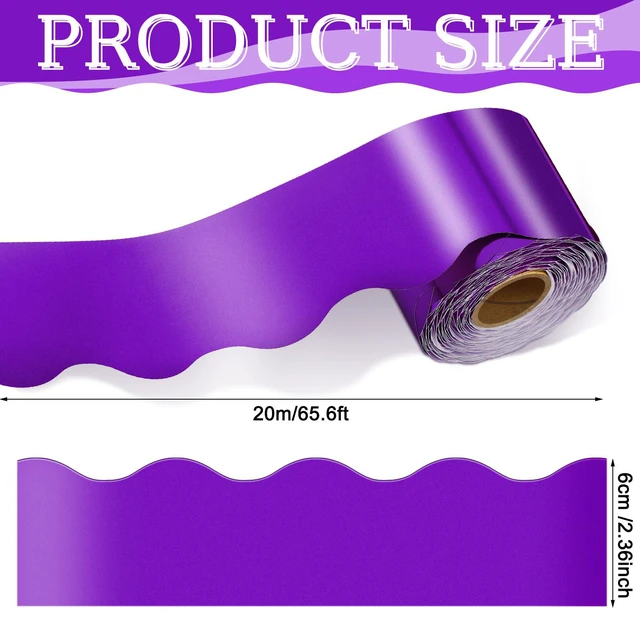 Alt view image 2 of 6 - 65.6 Ft Scalloped Bulletin Board Borders Decor,Purple Scalloped Trim for Classroom Displays, Learning Spaces, Decorative Strips, Ideal for Teachers, School Decor Enhancement