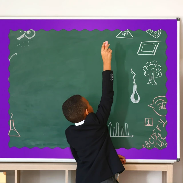 Alt view image 5 of 6 - 65.6 Ft Scalloped Bulletin Board Borders Decor,Purple Scalloped Trim for Classroom Displays, Learning Spaces, Decorative Strips, Ideal for Teachers, School Decor Enhancement