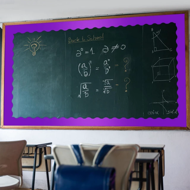 Alt view image 6 of 6 - 65.6 Ft Scalloped Bulletin Board Borders Decor,Purple Scalloped Trim for Classroom Displays, Learning Spaces, Decorative Strips, Ideal for Teachers, School Decor Enhancement