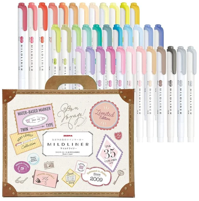 Main image of WKT7-35C Highlighter, Mildliner, 35 Color Set, Gift Box Included