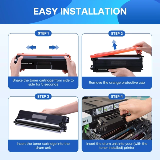 Alt view image 5 of 6 - Compatible Toner Cartridge Replacement for Brother TN436 TN436BK TN433 TN431 for Brother HL-L8260CDW HL-L8360CDW MFC-L8610CDW MFC-L8690CDW MFC-L8900CDW MFCL9570CDW Printer (Black, 2Pack)