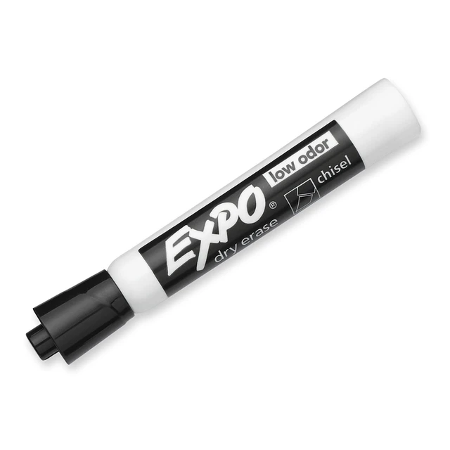 Alt view image 3 of 7 - Low Odor Dry Erase Markers Chisel Tip Set, Black and Assorted Colors, 16 Count