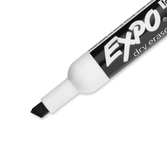 Alt view image 4 of 7 - Low Odor Dry Erase Markers Chisel Tip Set, Black and Assorted Colors, 16 Count