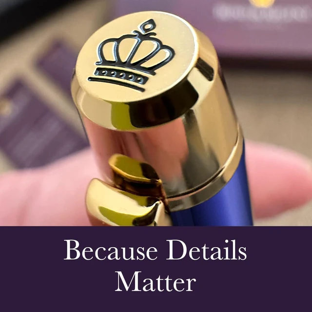 Alt view image 4 of 7 - 24 Karat Gold Luxury Rollerball Pen - Fancy Executive Professional Writing Gift Set for Men & Women, Nice Pens, Royal Blue