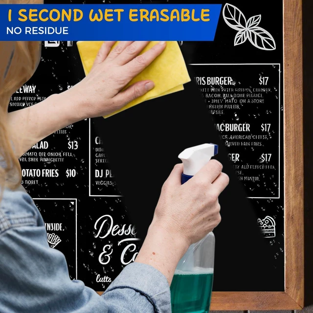 Alt view image 7 of 7 - White Liquid Chalk Markers for Blackboard Glass 8 Pack, 20 Pcs Labels Wet Erase No Residue, (4x) 2mm/4mm Reversible & (4x) 0.7mm Fine Tip, Ultra Flow - Menu, Bistro, Signs, Windows, Food Labels