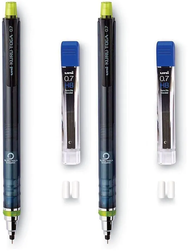 Main image of uniball Kuru Toga Mechanical Pencil Starter Kit,0.7mm HB#2,(Pack of 2)
