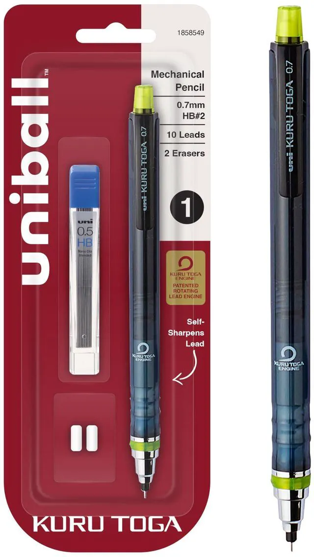 Alt view image 2 of 7 - uniball Kuru Toga Mechanical Pencil Starter Kit,0.7mm HB#2,(Pack of 2)
