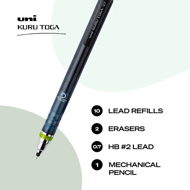 Alt view image 4 of 7 - uniball Kuru Toga Mechanical Pencil Starter Kit,0.7mm HB#2,(Pack of 2)
