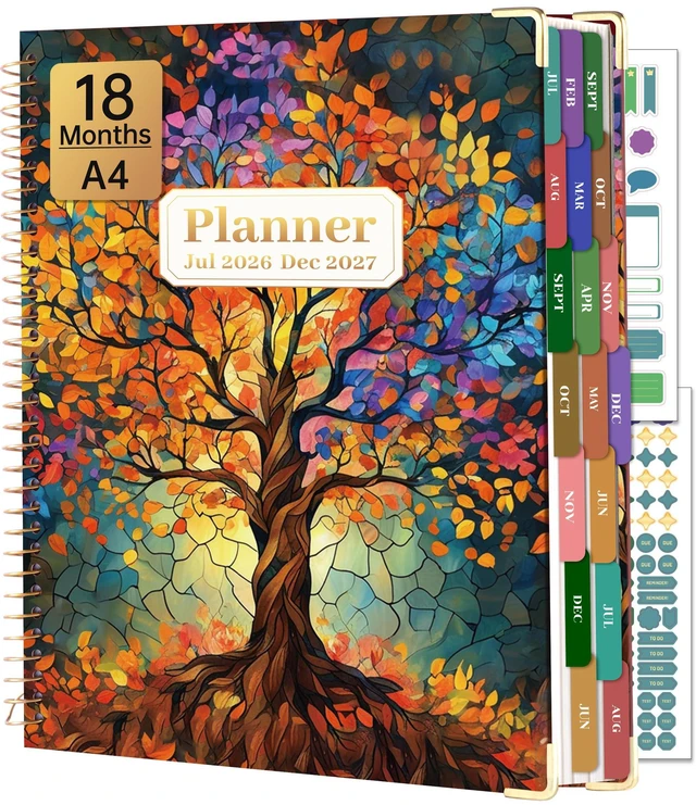 Main image of Planner 2026-2027 Weekly and Monthly 8.5"x11" Hardcover Planner Large Yearly Planner from Jul 2026 - Dec 2027 18 Months Calendar Planners for Women Men Daily Weekly Planning with Tabs, Tree