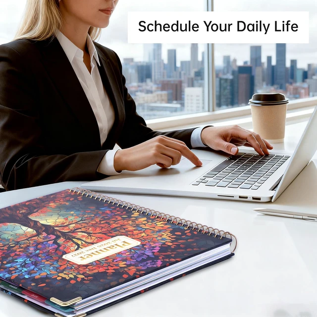 Alt view image 6 of 7 - Planner 2026-2027 Weekly and Monthly 8.5"x11" Hardcover Planner Large Yearly Planner from Jul 2026 - Dec 2027 18 Months Calendar Planners for Women Men Daily Weekly Planning with Tabs, Tree