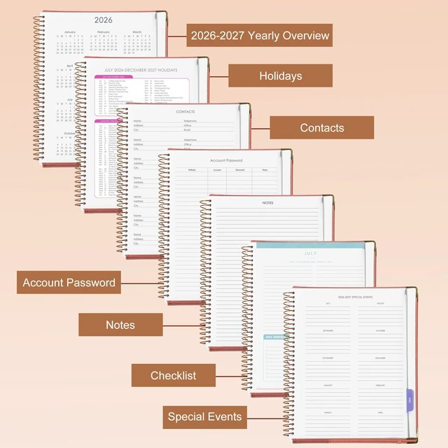 Alt view image 7 of 7 - Planner 2026-2027 Weekly and Monthly 8.5"x11" Hardcover Planner Large Yearly Planner from Jul 2026 - Dec 2027 18 Months Calendar Planners for Women Men Daily Weekly Planning with Tabs, Tree