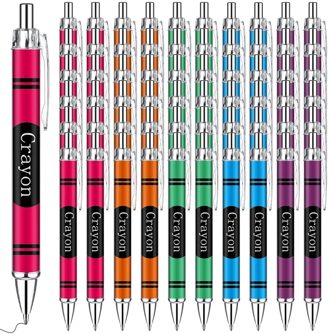 Main image of 50 Pcs Teacher Pens Back to School Gifts Bulk Crayon Party Favors First Day of School Gift for Teacher Student Welcome Back to Classroom Preschool Kindergarten Staff Must Have Stationery