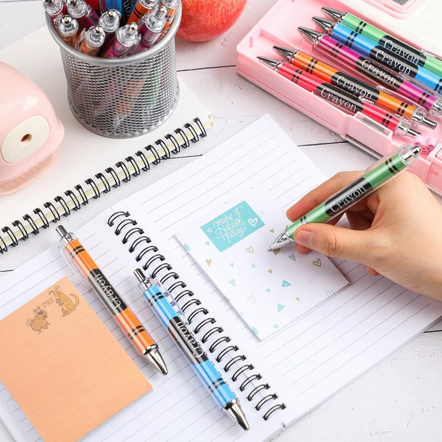 Alt view image 2 of 6 - 50 Pcs Teacher Pens Back to School Gifts Bulk Crayon Party Favors First Day of School Gift for Teacher Student Welcome Back to Classroom Preschool Kindergarten Staff Must Have Stationery
