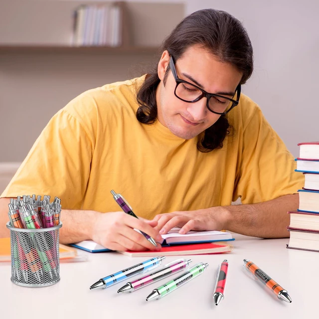 Alt view image 5 of 6 - 50 Pcs Teacher Pens Back to School Gifts Bulk Crayon Party Favors First Day of School Gift for Teacher Student Welcome Back to Classroom Preschool Kindergarten Staff Must Have Stationery