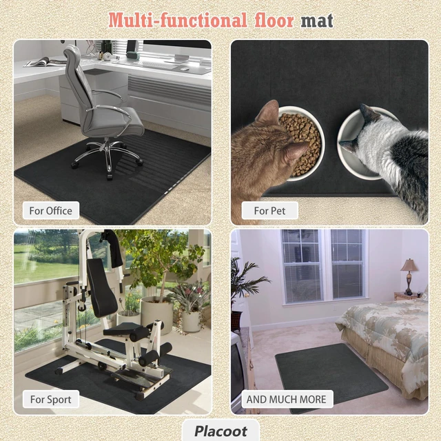 Alt view image 3 of 7 - Heavy Duty Office Chair Mat for Carpet and Hardwood Floor Bohemian Desk Chair Mat Rug 36'' x 48'' Jacquard Woven Surface Floor mats for Office Home