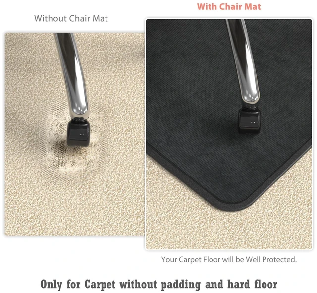 Alt view image 5 of 7 - Heavy Duty Office Chair Mat for Carpet and Hardwood Floor Bohemian Desk Chair Mat Rug 36'' x 48'' Jacquard Woven Surface Floor mats for Office Home