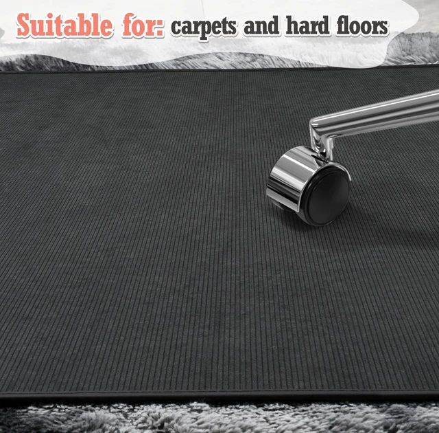 Alt view image 7 of 7 - Heavy Duty Office Chair Mat for Carpet and Hardwood Floor Bohemian Desk Chair Mat Rug 36'' x 48'' Jacquard Woven Surface Floor mats for Office Home